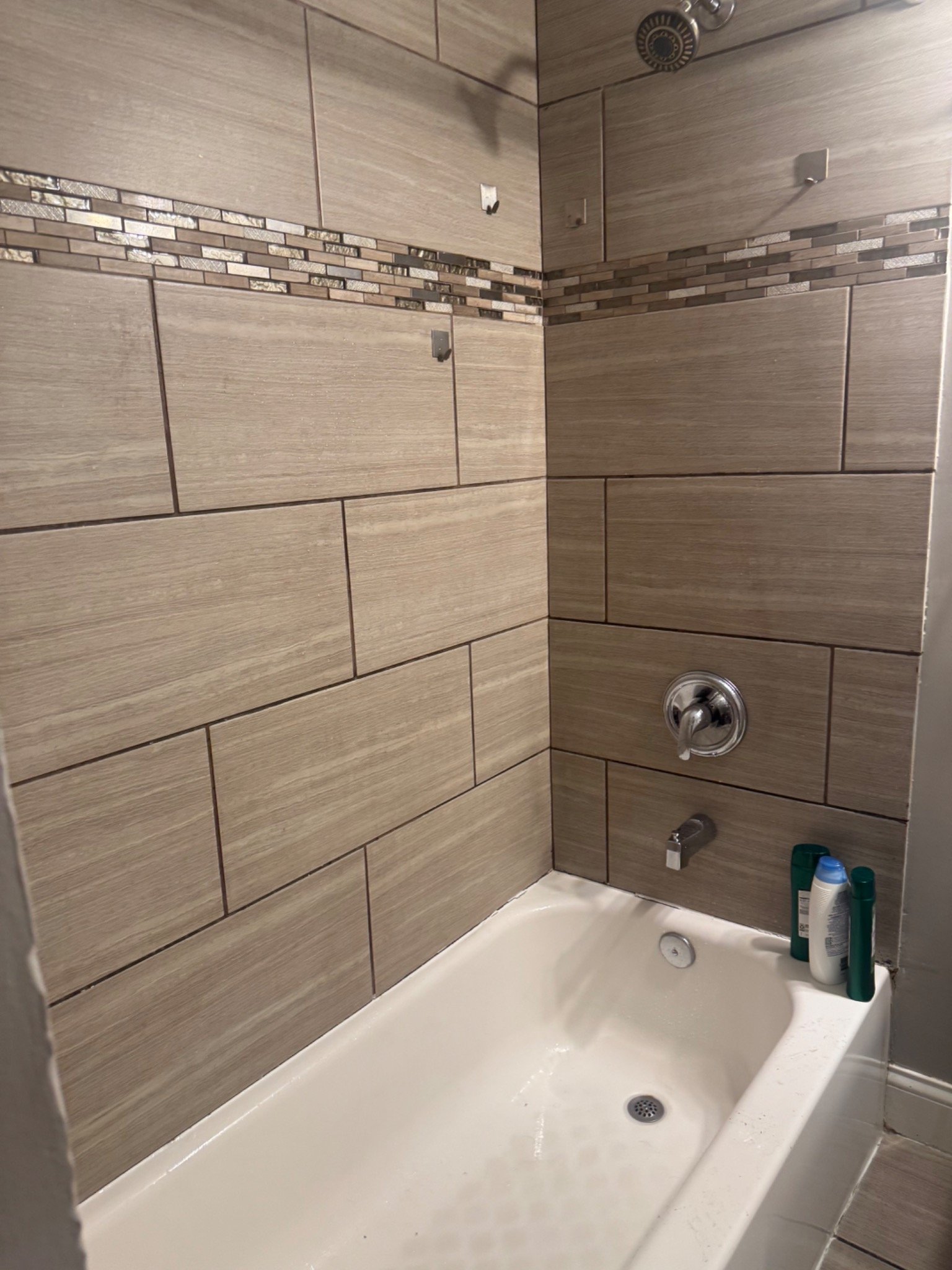Clean tiled shower